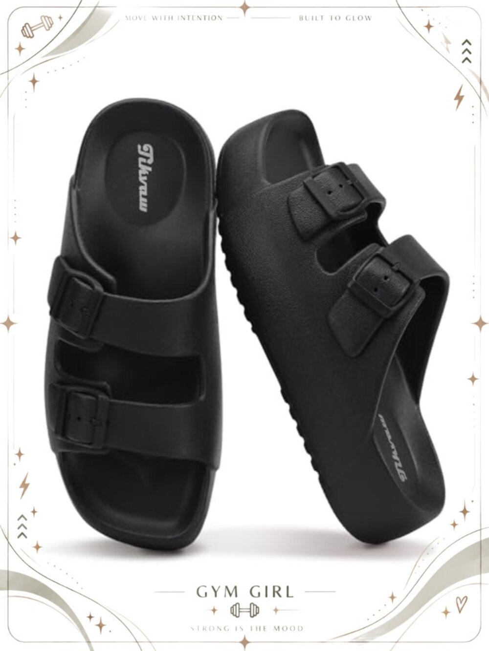 Women's Platform Sandals with Arch Support Lightweight EVA Slides